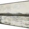 Three-quarter angle showing depth and texture of canvas and black maple frame