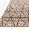 Beige and mocha polypropylene power-loomed indoor/outdoor rug with geometric diamond pattern