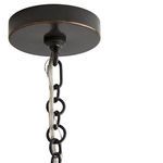 Ceiling mounting canopy with black chain and visible fixture wiring