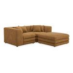 Lowtide nook sectional shown at right front angle highlighting plush cushions and armrest curvature