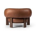 Detailed view of smooth leather seat surface with subtle shading