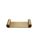 Raw Brass Antique aluminium serving tray with curled scroll edges and subtle aged texture
