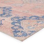 Another close-up showing corner details of the rug pattern with tightly woven fibers and distressed look