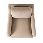 Top-down view of Lynne Chair in beige fabric showing seat and back cushion arrangement