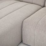 Close-up of channeling and seam alignment on seats of Langham sectional