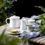 Product Image 5 for Friso Ceramic Stoneware Tea Cup and Saucer, Set of 6 - White from Costa Nova