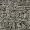 Modern Taupe rug with a geometric pattern of dark and light linear blocks, made of 100% polypropylene