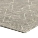 Close-up of Nador rug corner showing hand-knotted texture and fine wool cotton fibers