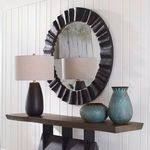 Product Image 2 for Caribou Dark Espresso Scalloped Round Mirror from Uttermost