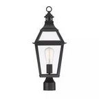 Product Image 4 for Jackson Black With Gold Highlighted 1 Light Outdoor Post Lantern from Savoy House 