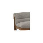 Close-up of tufted backrest and seat fabric texture on gray Pierce Accent Chair