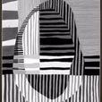 close-up view showing detailed texture and intricate stripe patterns within the geometric shapes