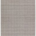 Club Handmade Striped Gray/ Taupe Rug with grid pattern in soft neutral tones, handwoven texture in gray and taupe