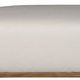 Nest Modular Sectional ottoman with square shape and white fabric on wooden base, front view