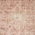Traditional Saban rug with rust and beige tones, intricate motifs, and faded, vintage-inspired look