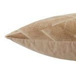 Another side view close-up showing details of plush embroidered triangular pattern
