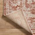 Corner of rug lifted to display backing weave and secure sewn edges