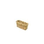 Smallest rattan basket shown from a slightly higher front angle revealing detailed weave