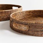 Product Image 3 for Burma Rattan Round Ottoman Trays Small, Set Of 2 from Napa Home And Garden