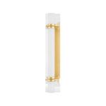 Back view of Groveland Station sconce showing flat metal mounting plate in brushed brass