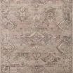 Traditional Lyra Blush / Dove area rug with muted blush, cream, and soft gray watercolor-style pattern and light fringe