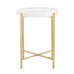 Product Image 2 for Freya Antique Brass & Marble Accent Table from Currey & Company