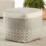 Product Image 1 for Seaton Indoor/ Outdoor Geometric Light Gray/ Cream Cube Pouf from Jaipur 
