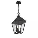 Product Image 1 for Harrison Matte Black 3 Light Outdoor Pendant from Savoy House 
