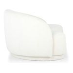 Side profile of Excelsior sofa highlighting gentle curve of armrest and base
