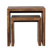 Front view of nested tables showing clean lines and consistent medium brown finish
