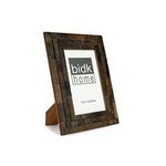 Black Horn Step Design Picture Frame shown at angled side view with visible easel back stand