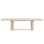 Side view of Finn Dining Table showing T-shaped leg support in bleached oak