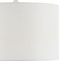 Close-up of the smooth white fabric drum shade of Deville Table Lamp, showing fine weave texture