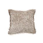 square Brentwood Pillow with chunky beige and brown bouclé texture and heathered woven yarns