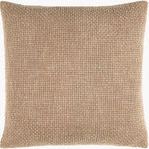 Beige washed texture accent pillow with a soft, woven cotton fabric in country cottage style
