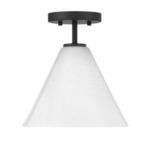 Close-up showing swirling strie texture on the glass shade of Blair mini pendant