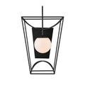 Top-down view of Rochefort sconce showing symmetry of powder-coated metal frame
