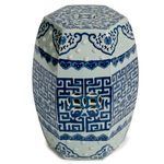 Product Image 1 for Blue & White Hex Geometric Garden Stool from Legend of Asia