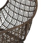 Close-up detail of woven wicker seat edge and iron frame on Bandera Bar Stool