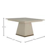 Square dining table showing dimensions: 52 inches width, 52 inches depth, and 30.5 inches height