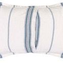 Back view of sham showing hidden pleat closure with same blue and white stripe pattern