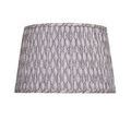 Plume Medium Tapered Lamp Shade with pleated fabric and fan-like soft blue pattern