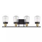 Product Image 2 for Macauley Vintage Black With Warm Brass 4 Light Bath from Savoy House 