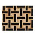 Top-down view of box lid highlighting detailed interlocking woodgrain and black composite pattern