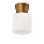 Alabaster shade showing visible textured stone surface on cylindrical light fixture