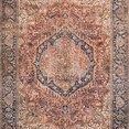 Layla Red Navy Rug with traditional vintage design, featuring a central medallion and intricate floral patterns