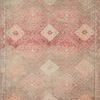 Malik Dove / Sunset Rug with warm bohemian colors and bold geometric diamond patterns in muted reds, oranges, and beiges
