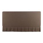 Upholstered headboard of Maren king bed with box pleat skirt below