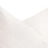 close-up of pillow corner showing boucle texture with fine looped yarns in snow white fabric