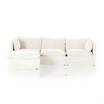Product Image 3 for Andre Slipcover 3-Piece Sectional with Ottoman - Broadway Snow from Four Hands